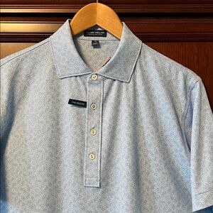 New Peter Millar Crown Crafted Tailored Fit Steering Wheel design Blue Golf Polo